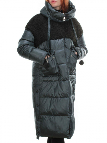 Y21636 DK. GREEN Пальто женское зимнее MEIYEE (200 гр. холлофайбера)