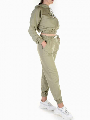 Y276 OLIVE Спортивный костюм женский (100% хлопок)
