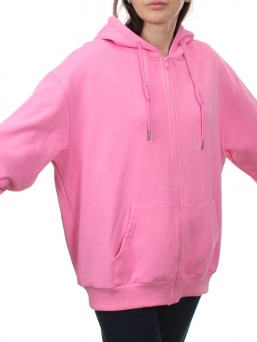 3267 PINK Толстовка на молнии женская (95% хлопок, 5% спандекс)