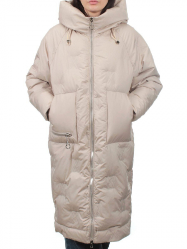 305 BEIGE Пальто зимнее стеганое женское (200 гр. холлофайбер)