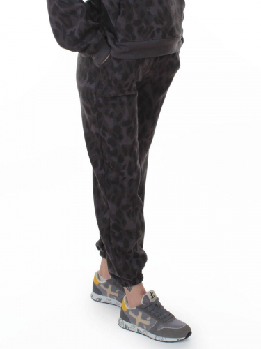 868-6 DK. GRAY/LEOPARD Костюм спортивный зимний женский (95% хлопок, 5% полиэстер)