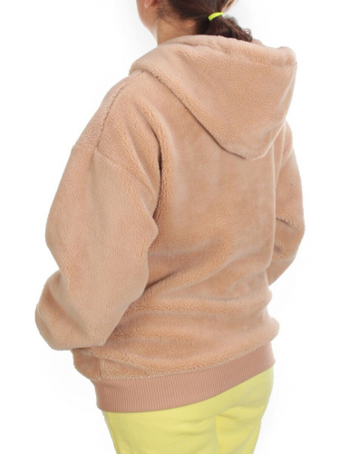 110 BEIGE Худи женское Тедди на флисе