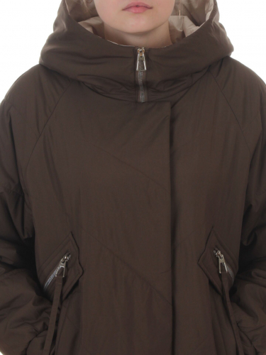 8008 BROWN Куртка демисезонная женская (100 гр. холлофайбер)