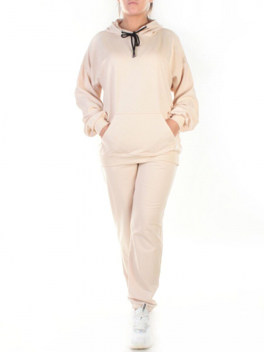 Y314 BEIGE Спортивный костюм женский (100% хлопок)