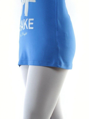 1204 BLUE/GRAY Спортивный костюм для фитнеса женский (90% вискоза, 10% лайкра)