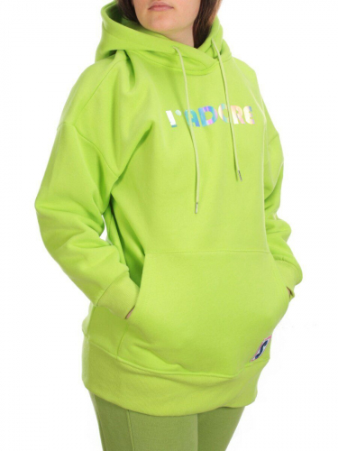 KD713 LT. GREEN Худи женское на флисе