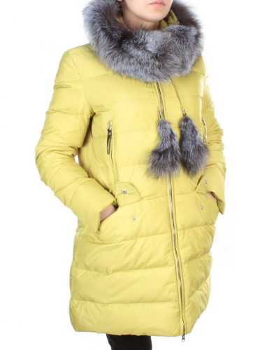 91577 YELLOW Пальто зимнее женское (200 гр. холлофайбера)