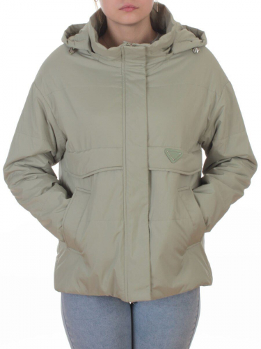 7060 LT. GREEN (OLIVE) Куртка демисезонная женская (100 гр. холлофайбер)