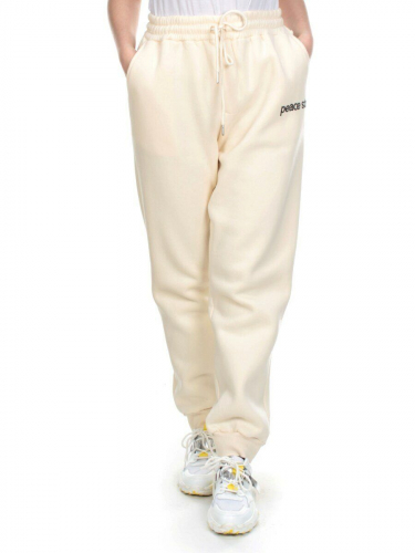 M071 BEIGE Брюки спортивные женские на флисе (100% хлопок) 7986
