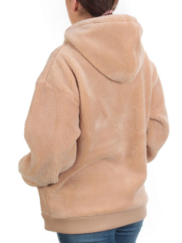 101 BEIGE Худи женское Тедди на флисе