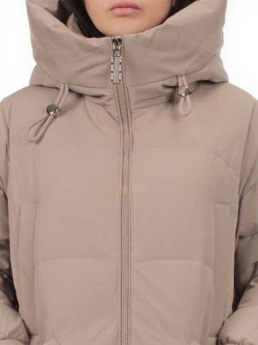 8819 DK. BEIGE Пальто зимнее женское (холлофайбер 200 гр.)