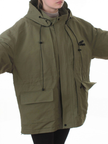 3096 GREEN Куртка демисезонная женская (100 гр. холлофайбер)