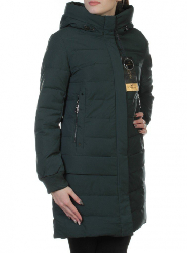 M-1820 DK. GREEN Пальто зимнее женское (холлофайбер)