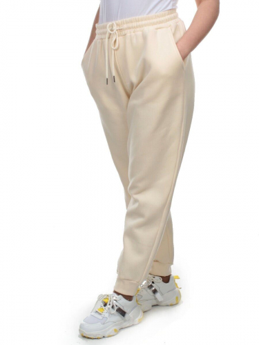 M035 BEIGE Брюки спортивные женские на флисе (100% хлопок) 7986