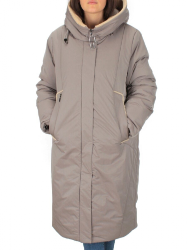 M-9079 GRAY/BEIGE Пальто зимнее женское CORUSKY (верблюжья шерсть)
