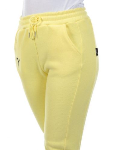 03 YELLOW Брюки спортивные женские на флисе (100% хлопок) 7986