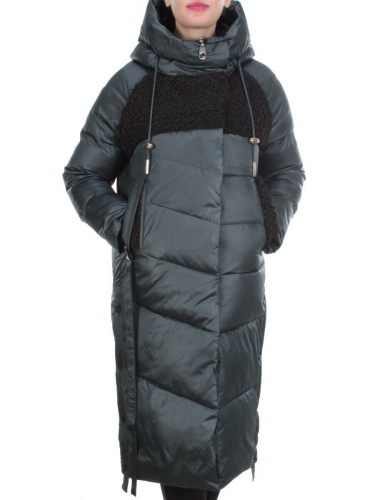 Y21638 DARK GREEN Пальто женское зимнее MEIYEE (200 гр. холлофайбера)