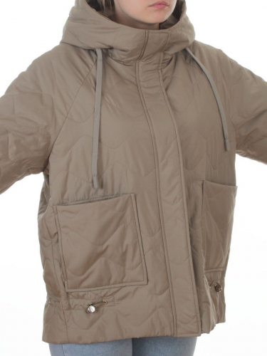 9661 DK. BEIGE Куртка демисезонная женская (100 гр. холлофайбер)