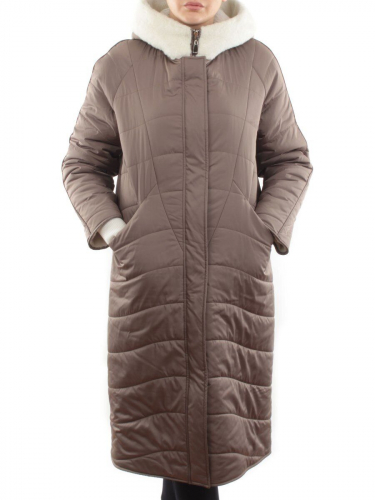 2660 DK. BEIGE Пальто двухстороннее женское еврозима (100 гр. холлофайбер)
