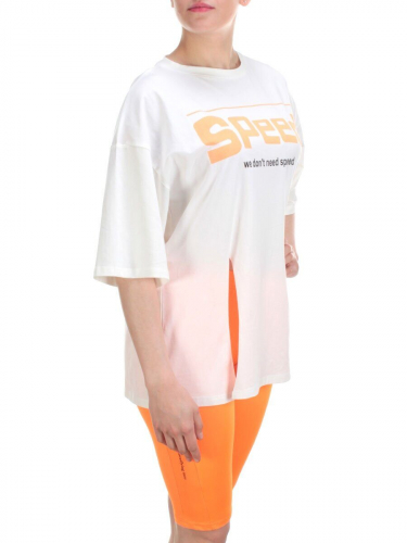 KD-795 WHITE/ORANGE Костюм-двойка женский 7986 TREND