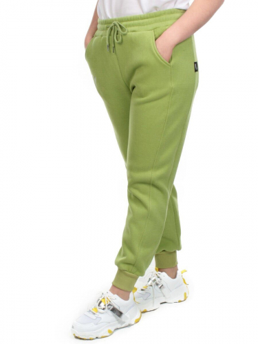 03 GREEN Брюки спортивные женские на флисе (100% хлопок) 7986