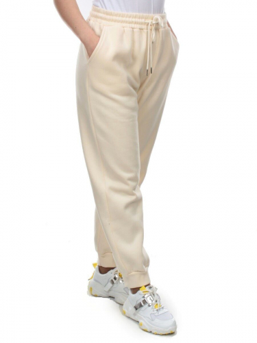 M035 BEIGE Брюки спортивные женские на флисе (100% хлопок) 7986