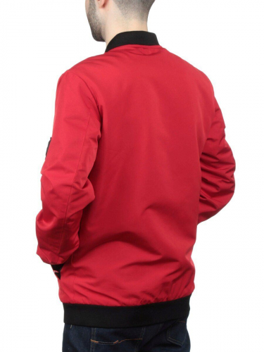 EM25056-2 RED Куртка-бомбер мужская демисезонная (100 гр. синтепон)