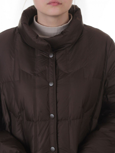 H24-328 BROWN Куртка пуховая облегченная женская (белый утиный пух)