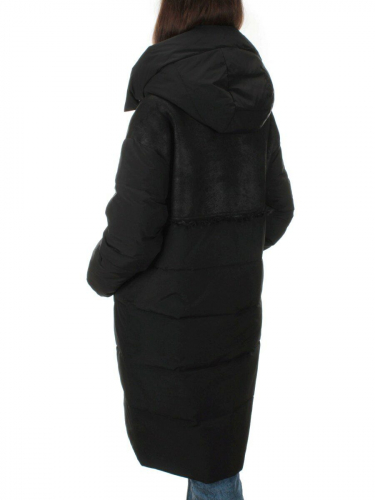 C1041 BLACK Пальто зимнее женское (200 гр .холлофайбер)