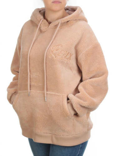 101 BEIGE Худи женское Тедди на флисе