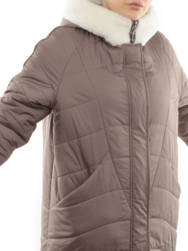 2660 DK. BEIGE Пальто двухстороннее женское еврозима (100 гр. холлофайбер)