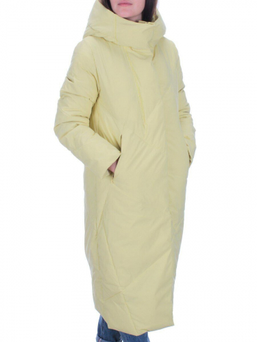 22339 YELLOW Пальто стеганое зимнее женское (200 гр. холлофайбера)