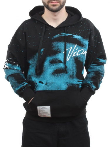2626 BLACK/BLUE Толстовка мужская (75% хлопок, 20% полиэстер, 5% спандекс)