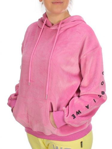7004-4 PINK Худи женское на флисе