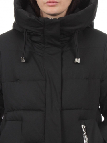 7715 BLACK Пальто зимнее женское (200 гр. холлофайбер)
