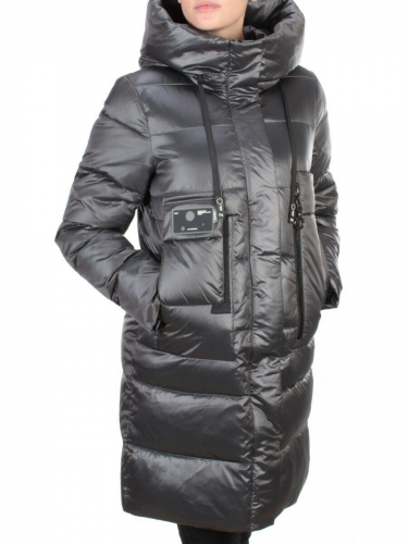 6809 DARK GREY Пальто зимнее женское KARERSITER (200 гр. холлофайбер)