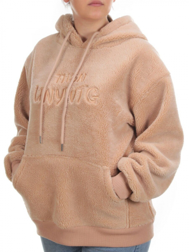 103 BEIGE Худи женское Тедди на флисе