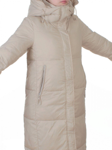 3068 BEIGE Пальто пуховое женское с внутренним жилетом (утиный пух)