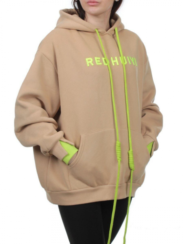2616 BEIGE Толстовка женская (85% хлопок, 10% полиэстер, 5% спандекс)