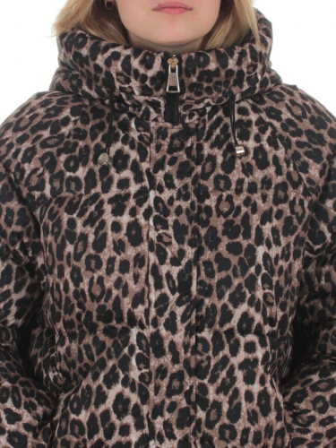 2406 BROWN /LEOPARD Куртка зимняя женская (200 гр. холлофайбер)