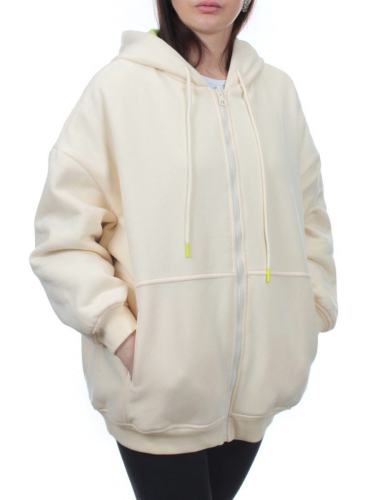 2560 BEIGE/YELLOW-GREEN Худи женское (50 гр. синтепон)
