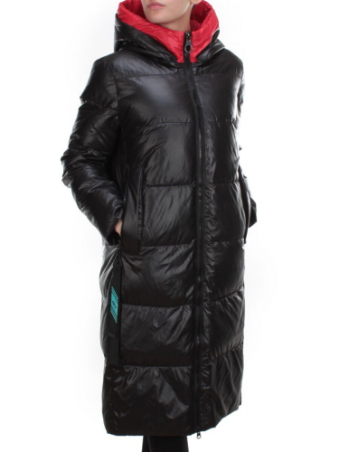 2239 BLACK Пальто женское зимнее AKIDSEFRS (200 гр. холлофайбера)