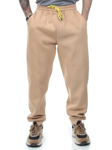M047 BEIGE Брюки спортивные мужские (85% хлопок, 10% полиэстер, 5% спандекс)