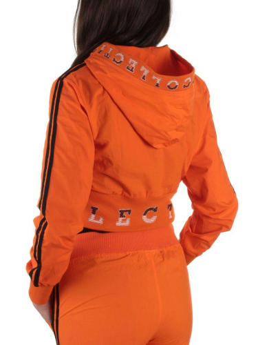 2388 ORANGE/BLACK Костюм спортивный тройка женский (100% полиэстер )