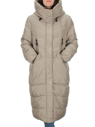2077 GRAY/BEIGE Пальто зимнее женское (200 гр .холлофайбер)