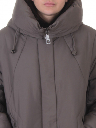 A615 GRAY/BEIGE Пальто зимнее женское (верблюжья шерсть, 120 гр. холлофайбер)