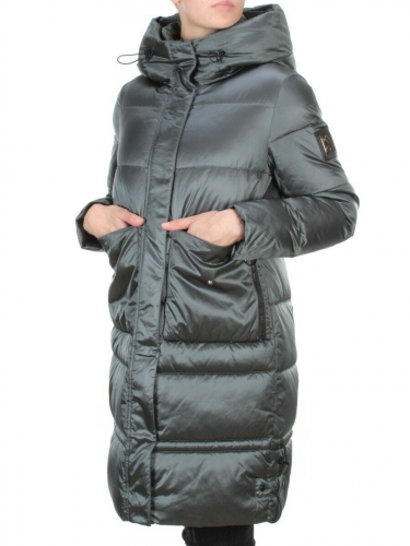 9106 AQUAMARINE Пальто зимнее женское  FLOWEROVE (200 гр. холлофайбера)