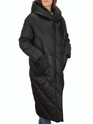 21-381 BLACK Пальто зимнее женское (200 гр. тинсулейт)