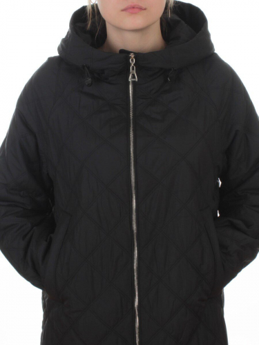 9610 BLACK Куртка стеганная демисезонная женская (100 гр. холлофайбер)