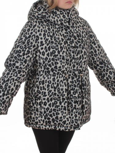SJ 2251 GRAY/LEOPARD Куртка зимняя женская (200 гр. холлофайбер)